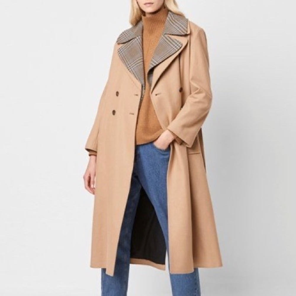 NWT French Connection FELT CHECK COAT